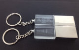 Promotional Crystal USB Drive with Keychain, Wholesale Metal Key USB Flash Drive