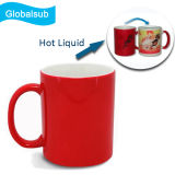 Coating Ceramic Heat Sensitive Red Coffee Mugs