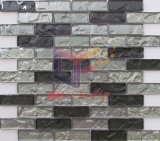 Grey and Black Mixed Crystal Strp Mosaic Tiles (CFS695)