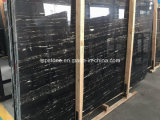 Chinese Silver Dragon Black Marble Slab