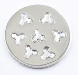 Custom Made Stainless Steel Solid Coin Plates with White Crystal