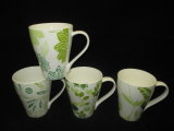 Wholesale Simple Green Maple Leaf Ceramic Mug