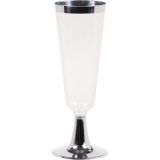 Creative Converting Plastic Champagne Flute with Metallic Rim, 5oz