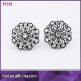 Flower Shape Stud Earring with Micro Pave Setting