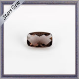 Coffee Color Cushion Checker Cut Transparent Crystal Glass