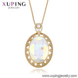 43144 Xuping Wholesale Simple Coin Necklace Crystals From Swarovski Yellow Gold Chain Jewelry