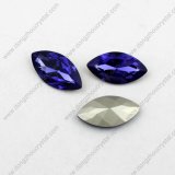 Machine Cut Marquise Shaped Amethyst Created Crystal Glass Gem Stones