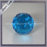 Big Size Aqua Blue Facets Decoration Glass Ball