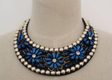 Fashion Charm Beaded Crystal Sunflower Choker Jewelry Collar Necklace (JE0041)