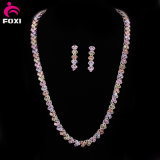 Fashion Lady Night Party Rhodium Plated Sparkling CZ Jewelry Set