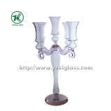 Glass Candle Holder for Wedding Decoration with Five Posters (10*21.5*34)