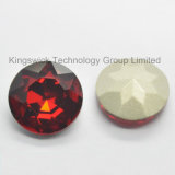 12 Mm Pointed Back Round Shape Siam Color Glass Bead