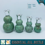 Double-Gourd Shape Glass Essential Oil Bottle with Flower Cap