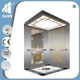 Best Selling in USA! Etching Mirror stainless Steel Cabin Residential Elevator