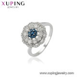 12820 Xuping Fashion Luxury Flower Elegant Rhodium Women Ring with Zircon