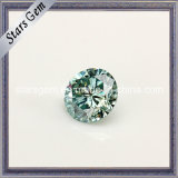 Light Blue Diamond Cut Round Moissanite