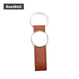 Sublimation Strip PU Key Chain (Round, Brown) (YA111-BR)