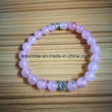 Semi Precious Stone Natural Crystal Rose Quartz Beaded Bracelet