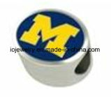 Enamel Jewelry Oval Shape Letter M Bead