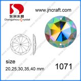 Dz-1071 Flat Back Ab Color Mirror Round Glass Beads with Holes for Garment