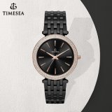 Swiss Stainless Steel Quartz Watch Ladies Black Face Watch 71309