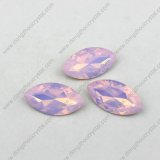 Faceted Navette Cut 9*18mm Rose Glass Crystal Stones for Decorative