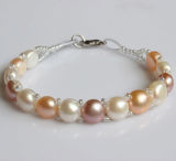 Cheap Handmade Cultured Freshwater Pearl Bracelet (EB1507-2)