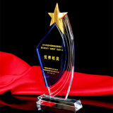 Blue Crystal Glass Star Trophy Award for Business Gift