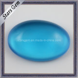 Blue Cabochon Oval Cut Glass Stone