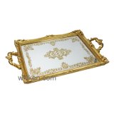 Mirror Vanity Tray Perfume Cologne Holder Dresser Organizer