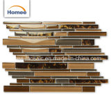 Glossy Strip Mix Color Cheap Cracked Linear Crystal Glass Mosaic