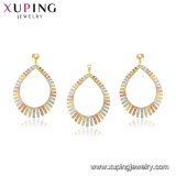 61153 Free Samples Xuping Tricolor Fashion Laser Jewelry Set