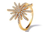 Snowflake Cooper Rings for Women Crystal Simple Snow Wedding Rings Fashion Jewelry Accessories Hot