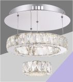 Modern 28W LED Chrome and Crystal Pendant Lamp (LED-15115)