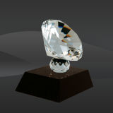 Black Pedestal Diamond Crystal Award (J-CRY1433MB)