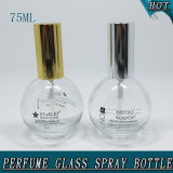 Refillable Perfume 75ml Round Clear Cosmetic Glass Spray Bottle