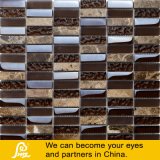 Short Strip Horizontal Mix Crystal Glass Mosaic in Brown