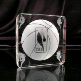 Crystal Glass Cube Trophy for Basketball