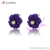 Xuping 14k Gold-Plated Charming Flower CZ Diamond Jewelry Earring Studs -91786