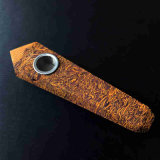 Smoking Hand Pipe Golden Silk Jade Hand Pipe Natural Material Smoking Pipe