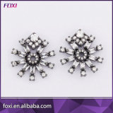 Snowflake Shape Stud Earring with Micro Pave Setting