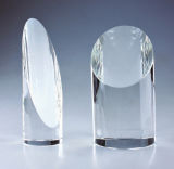 Wholesale Free Gifts Blank Round Glass Faceted Award Trophy