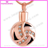 Stainless Steel Cremation Necklaces Round Pendants with Crystals