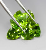 High Quality Trilian Cut Briliant Natural Peridot Stone