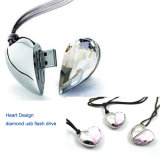 Crystal Heart White USB Flash Drive 2.0