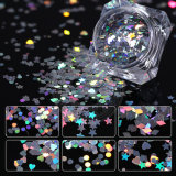 Laser Holo Round Glitter Sequins Mixed Size, DIY Nail Art Flakes