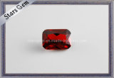 Rectangle Shape Dark Red Cubic Zirconia Gemstone