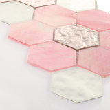 Wholesale Flower Patterned Color Gold Glass Mosaic Tile for Bathroom Floor