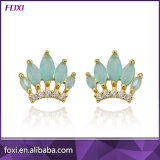 Semi Joias Brazilian Gold Princess Stud Earring