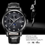 Automatic Mechanical Mens Classic Black Leather Sport Wrist Watch 72238